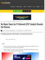 No Major Gains for Pi Network (PI)? Analyst Reveals the Reason