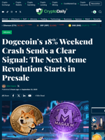 Dogecoin’s 18% Weekend Crash Sends a Clear Signal: The Next Meme Revolution Starts in Presale - Crypto Daily