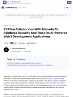 PVPFun Collaborates With Manadia To Reinforce Security And Trust On AI-Powered Web3 Development Applications: Guest Post by BlockchainReporter | CoinMarketCap