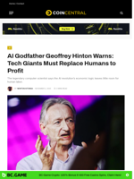 AI Godfather Geoffrey Hinton Warns: Tech Giants Must Replace
Humans to Profit
