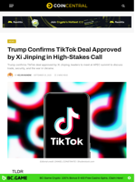 Trump Confirms TikTok Deal Approved by Xi Jinping in Stakes Call