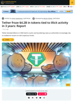 Tether Freezes $4.2B in USDT Linked to Crime in 3 Years: Report