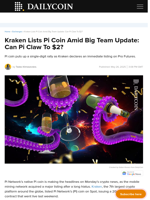 Kraken Lists Pi Coin Amid Big Team Update: Can Pi Claw To $2? - DailyCoin