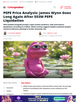 PEPE Price Analysis: James Wynn Goes Long Again After $53M PEPE Liquidation - Coinspeaker