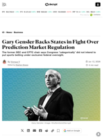 Gary Gensler Backs States in Fight Over Prediction Market Regulation - Decrypt