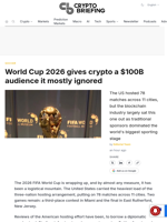 World Cup 2026 gives crypto a $100B audience it mostly ignored