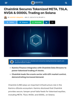Chainlink Secures Tokenized META, TSLA on Trading on Solana