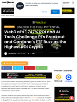 Web3 ai’s 1,747% ROI and AI Tools Challenge Pi’s Breakout and Cardano’s ETF Buzz as the Highest ROI Crypto | Live Bitcoin News
