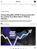 Solana Handles 100K Transactions Per Second in Test Run: Here's Why It Matters - Decrypt