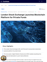 London Stock Exchange Launches Blockchain Platform for Private Funds