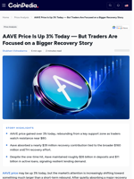 AAVE Price Is Up 3% Today — But Traders Are Focused on a Bigger Recovery Story