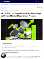 ARTX, BTR, KITE and MOODENG Price Surge as Crypto Market Stays Under Pressure
