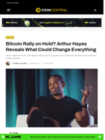 Bitcoin Rally on Hold? Arthur Hayes Reveals What Could Change Everything - CoinCentral