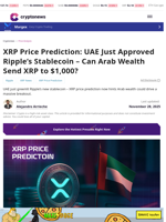 XRP Price Prediction: UAE Just Approved Ripple’s Stablecoin – Can Arab Wealth Send XRP to $1,000?