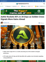 Aethir Rockets 85% in 30 Days as Golden Cross Signals More Gains Ahead - TheNewsCrypto