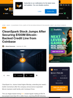 CleanSpark Stock Jumps After Securing $100M Bitcoin-Backed Credit Line From Coinbase