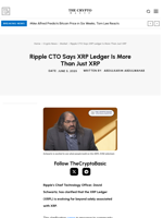 Ripple CTO Says XRP Ledger Is More Than Just XRP