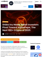 Shiba Inu News: Retail Investors Pivot Toward AlphaPepe, The Next 100× Crypto of 2025 | Live Bitcoin News