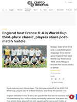 England beat France 6-4 in World Cup third-place classic, players share post-match huddle