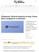 Fireblocks' Pavle Krivokuća on why Travel Rule compliance is still hard