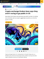 Kraken in No Rush for IPO in US, Says Co-CEO