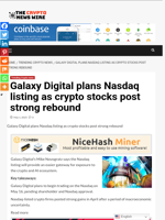 Galaxy Digital plans Nasdaq listing as crypto stocks post strong rebound - The Crypto News Wire