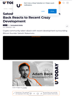 Satoshi Disappeared Again? Adam Back Reacts to Recent Crazy Development