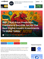 GBP / AUD Price Prediction: Cardano & Remittix Set As The Best Digital Assets Investments To Make Today | Live Bitcoin News