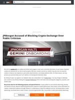 JPMorgan Accused of Blocking Crypto Exchange Over Public Criticism - Brave New Coin