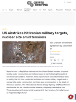 US airstrikes hit Iranian military targets, nuclear site amid tensions