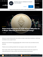Ethereum Reclaims $1,820: Is a Market Bottom Forming?