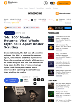‘Mr. 100’ Mania Returns: Viral Whale Myth Falls Apart Under Scrutiny – Crypto News Bitcoin News