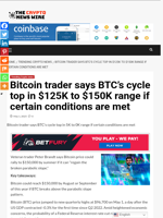 Bitcoin trader says BTC’s cycle top in $125K to $150K range if certain conditions are met - The Crypto News Wire