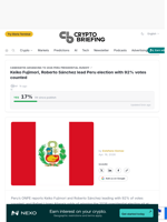 Keiko Fujimori, Roberto Sánchez lead Peru election with 92% votes counted