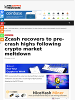 Zcash recovers to pre-crash highs following crypto market meltdown - The Crypto News Wire