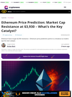 Ethereum Price Prediction: Market Cap Resistance at $3,930 - What's the Key Catalyst?