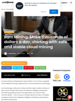 Earn Mining: Make thousands of dollars a day, starting with safe and stable cloud mining | Live Bitcoin News