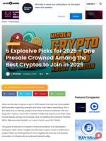 5 Explosive Picks for 2025 – One Presale Crowned Among the Best Cryptos to Join in 2025 | Live Bitcoin News
