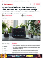 Hyperliquid Whales Are Becoming Less Bearish as Liquidations Plunge - Coinspeaker