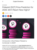 Polkadot (DOT) Price Prediction for 2025: Will It Reach New Highs?