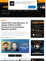 Kalshi CEO Tarek Mansour To Speak At Bitcoin 2026 Conference On Prediction Markets And BTC