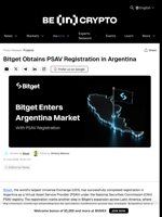 Bitget Obtains PSAV Registration in Argentina