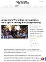 Argentina's World Cup run highlights what sports betting markets got wrong