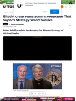 Bitcoin Crash Fuels Schiff's Prediction That Saylor's Strategy Won't Survive