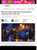 Electrum crypto wallet flaw turned payment speed-ups into a theft trap - AMBCrypto
