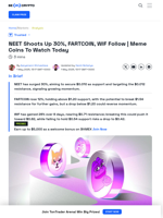 NEET Registers 30% Rise | Meme Coins To Watch Today
