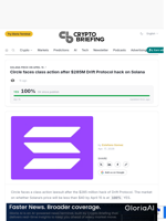 Circle faces class action after $285M Drift Protocol hack on Solana