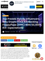 Top Presale Pick By Influencers: Why Crypto KOLs Are Backing FloppyPepe (FPPE) With 50,400% ROI  Expectations | Live Bitcoin News