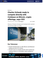 Charles Schwab ready to compete directly with Coinbase on Bitcoin, crypto offerings, says CEO