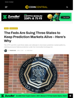 The Feds Are Suing Three States to Keep Prediction Markets Alive - Here's Why - CoinCentral